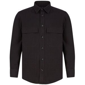 Front Row Mens Cotton Drill Overshirt / Black